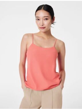 Spanx Carefree Crepe Reversible Cami in Cardinal Coral/Sedona - XS